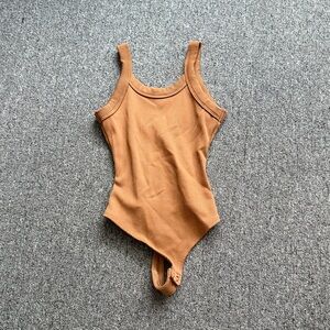 Wild Fable Ribbed Camel Bodysuit